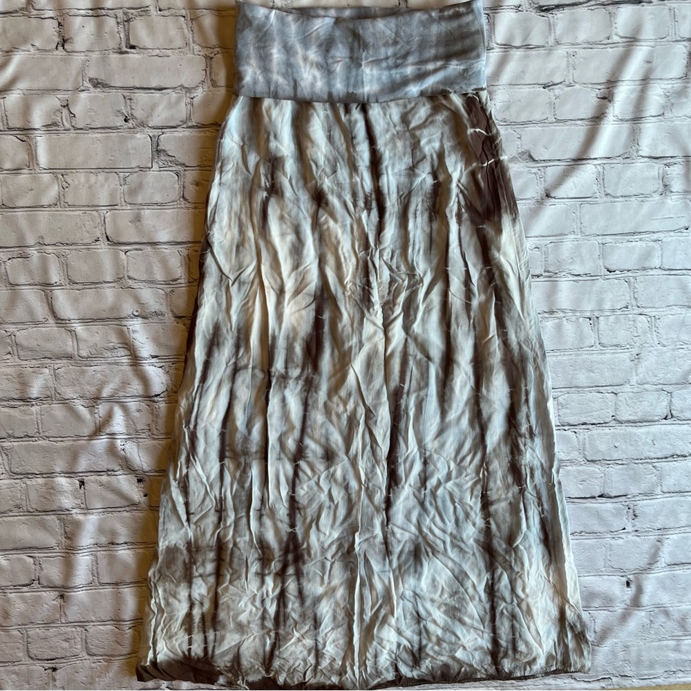 Splendid Long Folded Waist Tie Dye Skirt XS Blue & Brown